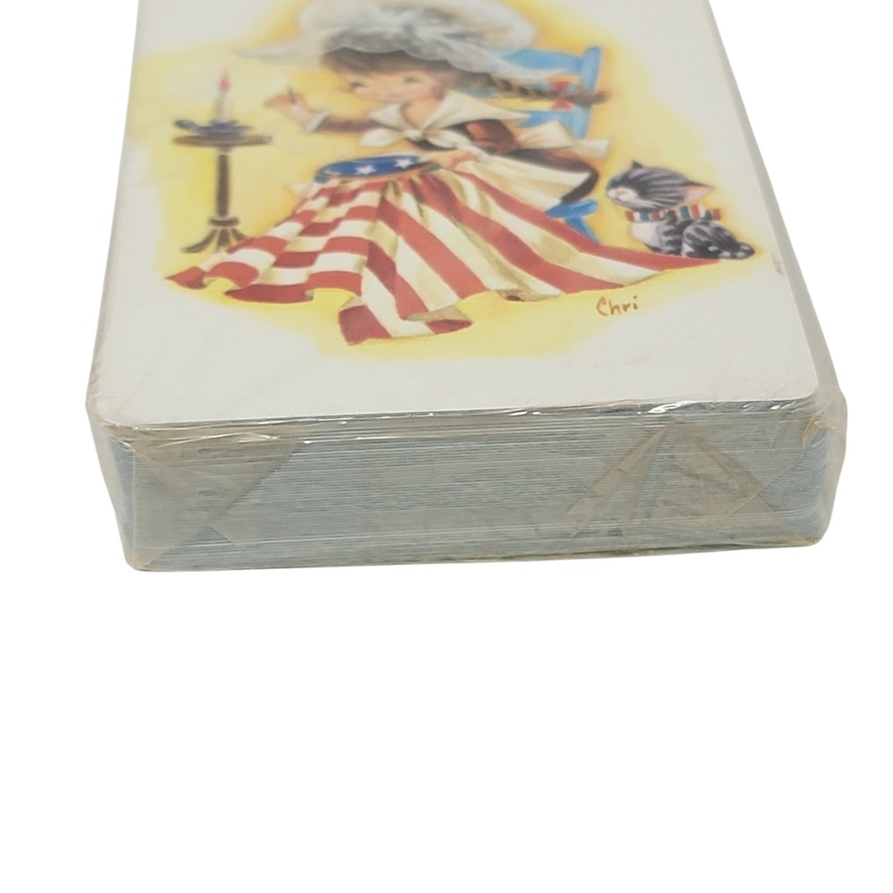 VTG Stardust Pinochle Cards Betsy Ross Chri Sealed Nu-Vue USA Patriotic - Picture 4 of 4